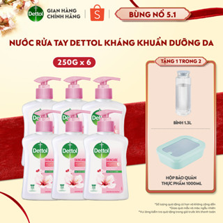  Combo 6 chai nước rửa tay Dettol kháng khuẩn dưỡng da - Chai 250g Chai 