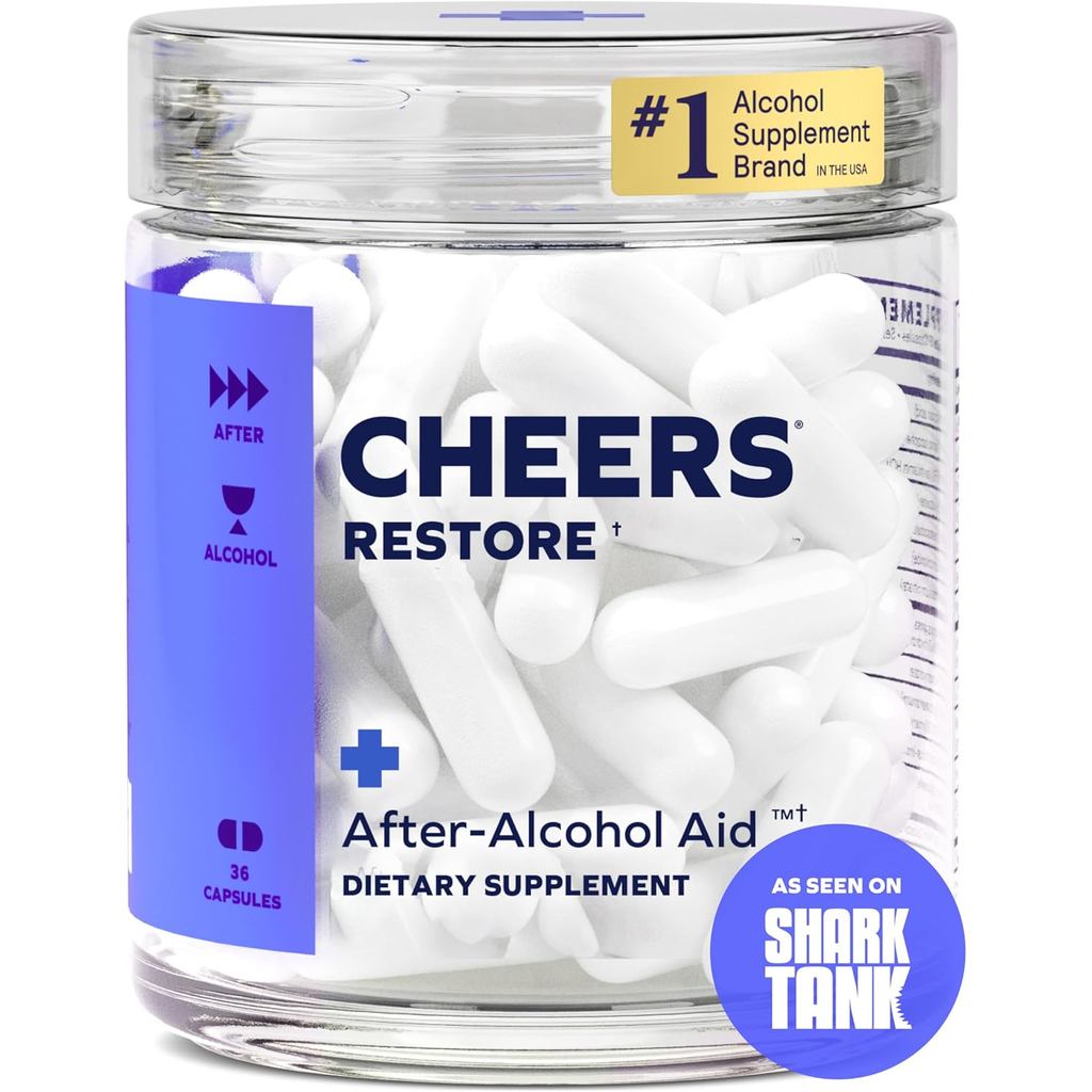 CheersRestore|VớiDHM + L-Cysteine|FeelBetterSau khi uống rượu và hỗ trợYourLiver|12 Miếng|Dihydromyr