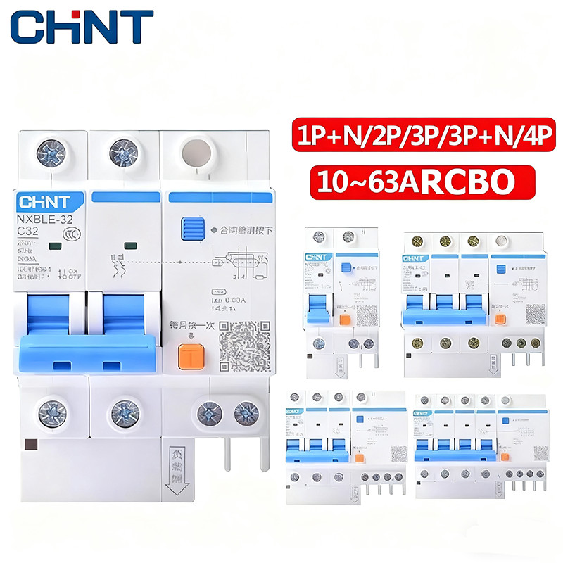 CHINT Curve Type RCBO NXBLE-32 / 63 2P 3P 4P Dư Lượng Rò Rỉ Mạch Bảo Vệ DZ47LE Sản Phẩm Chính Hãng