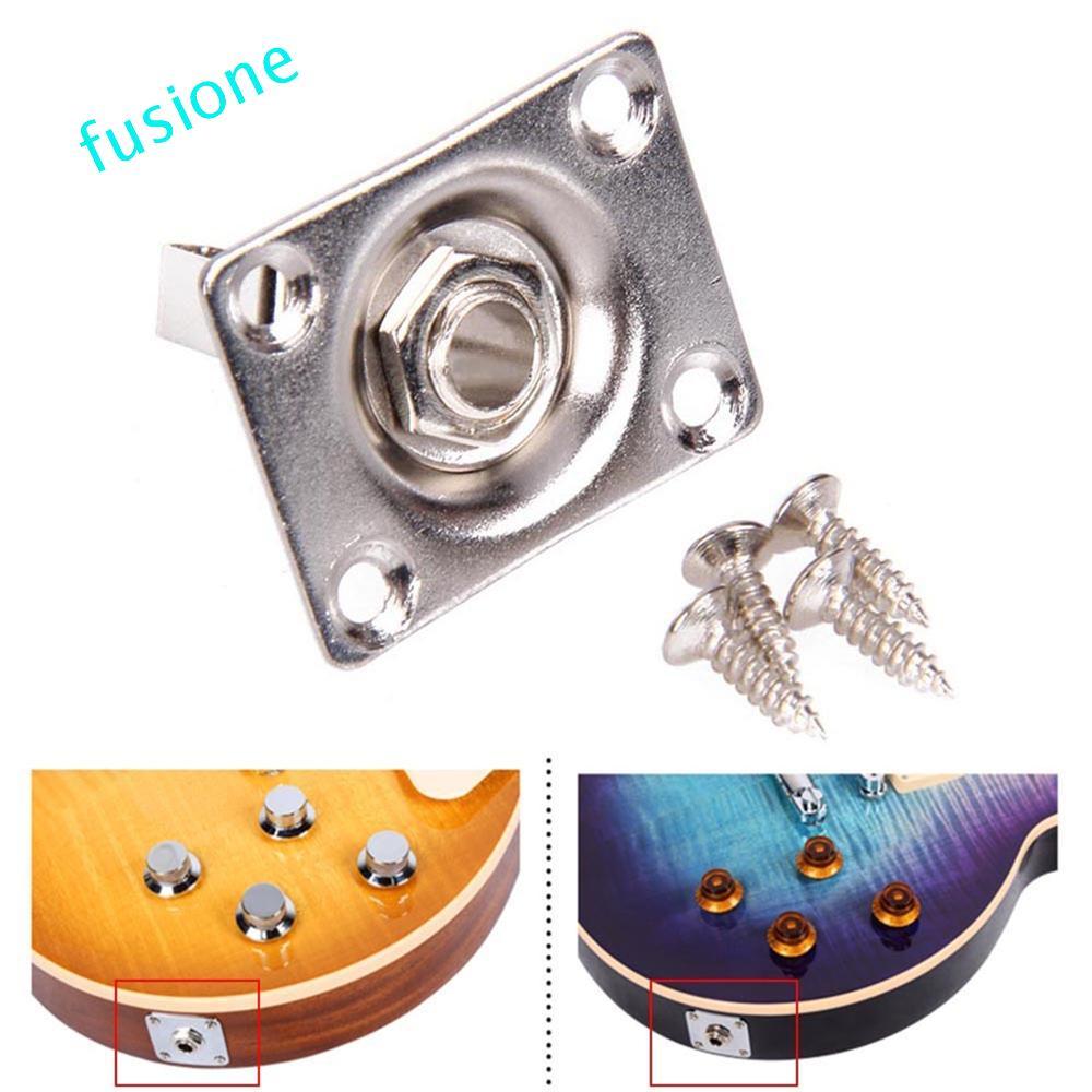 FUSIONEDGE Stereo Jack Phong Cách Vuông Đàn Guitar Điện Phần Jack Đĩa & Ốc Vít 1 / 4 (6.35mm) Đàn Gu