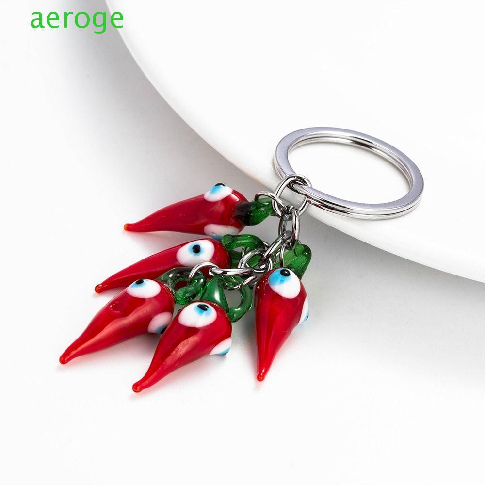 AEROGEM Lucky Eye Red Chilli Móc khóa, Evil Eye Red Chilli Evil Eye Móc khóa, Thời trang bền bỉ Hoạt