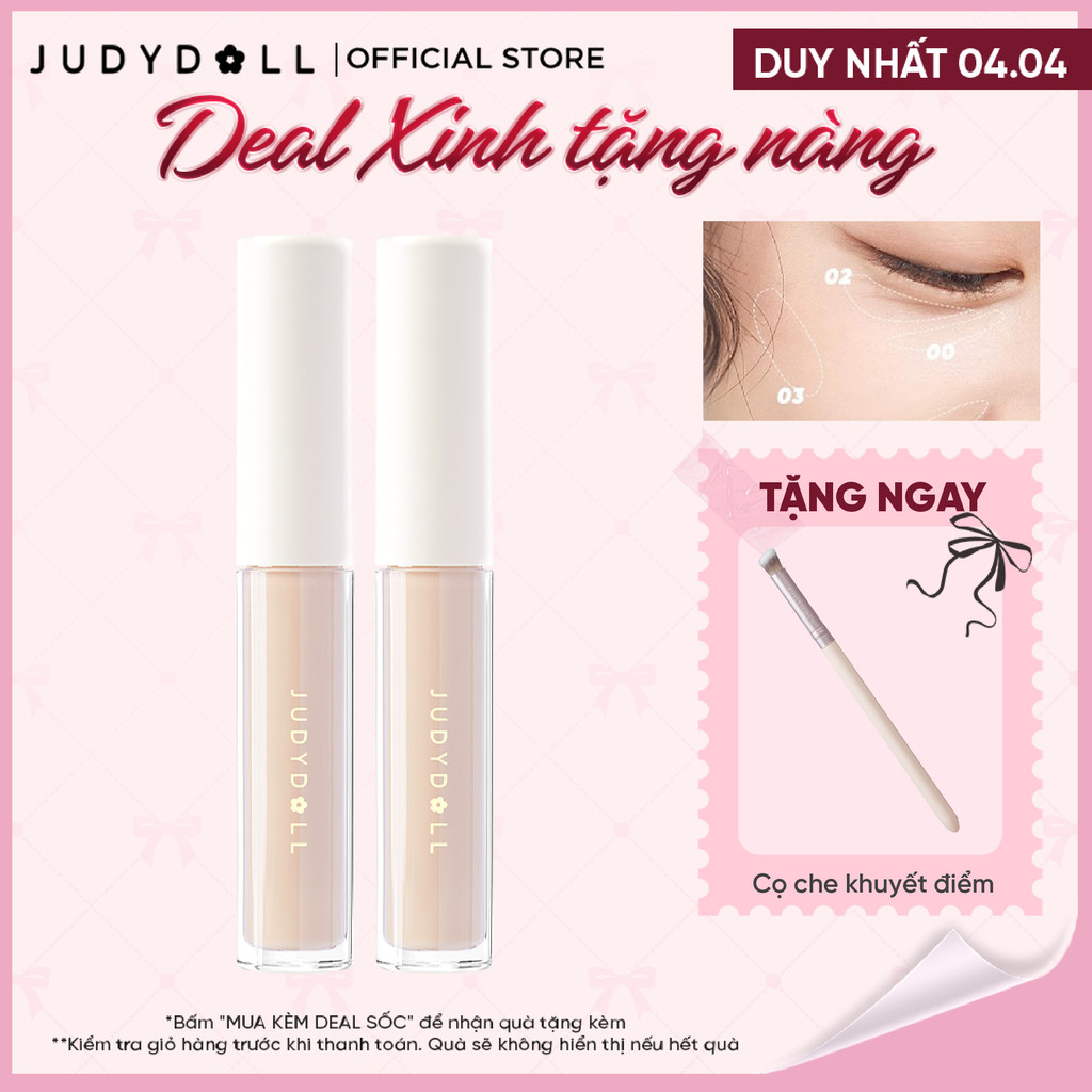 [Combo 2] 2 Kem Che Khuyết Điểm JUDYDOLL Dạng Lỏng Độ Che Phủ Cao Lâu Trôi Tiệp Da Bền Màu Mỏng Nhẹ Kiềm Dầu 3,2g | BigBuy360 - bigbuy360.vn