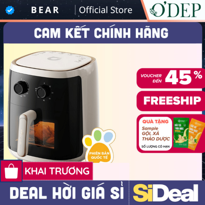 Nồi chiên không dầu 5L Bear QZG-F15C7 - Hàng chính hãng - BH 18 Tháng - SIDEAL SIL