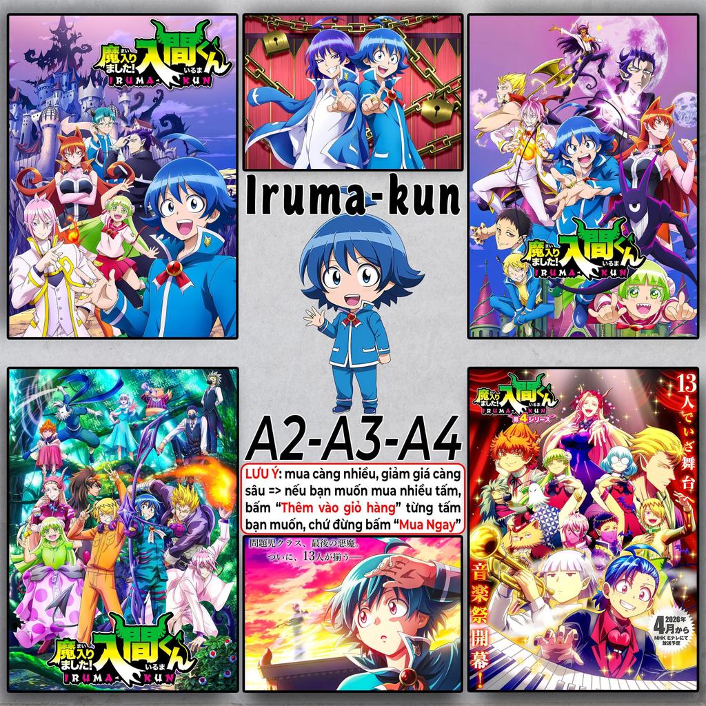 Vào ma giới rồi đấy Iruma-kun - Poster Anime A2 A3 A4 - Dán tường | Mairimashita Iruma-kun