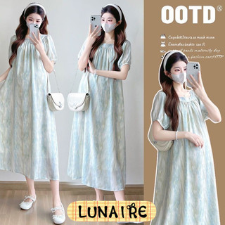 Váy bà bầu, mùa hè, cổ vuông, mát mẻ, thoải mái, U2FO, siêu hot, dáng dài, cotton, bigsize, thanh lịch, Hàn Quốc, dễ mặc, thun, dễ thương, cách điệu, trẻ trung，Váy A-line，Vải thở，Chống nhăn​，Dạo phố​，​​Nhẹ như mây，Che bụng thông minh​，Mặc là mê​