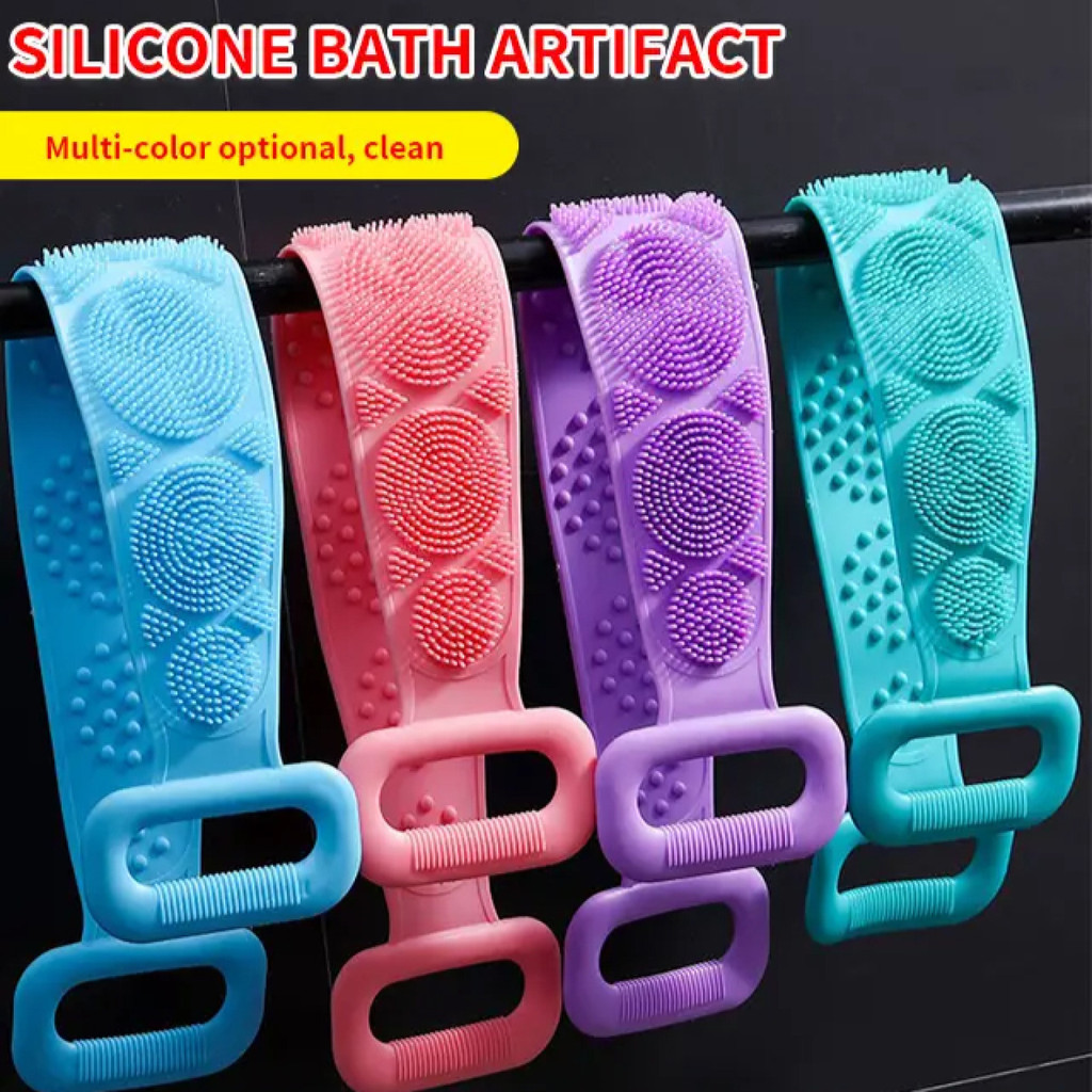 【Dead Skin Removal】 Silicone Double-Sided Bath Scrubber Towel Silicone Scrubber/Bath Scrubber/Exfoli