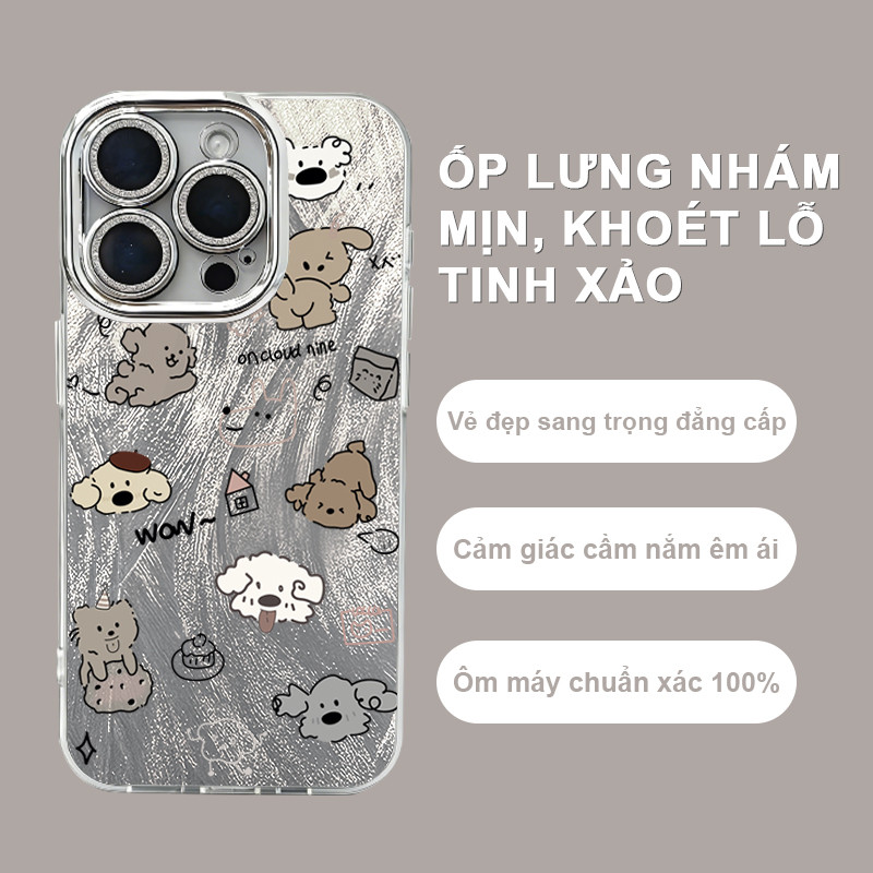 Ốp Lưng iPhone Chó Dễ Thương On Cloud Nine, Màu Be Nâu Đáng Yêu  iP 11/12/13/14/15/16/17/Plus/Pro/Ma