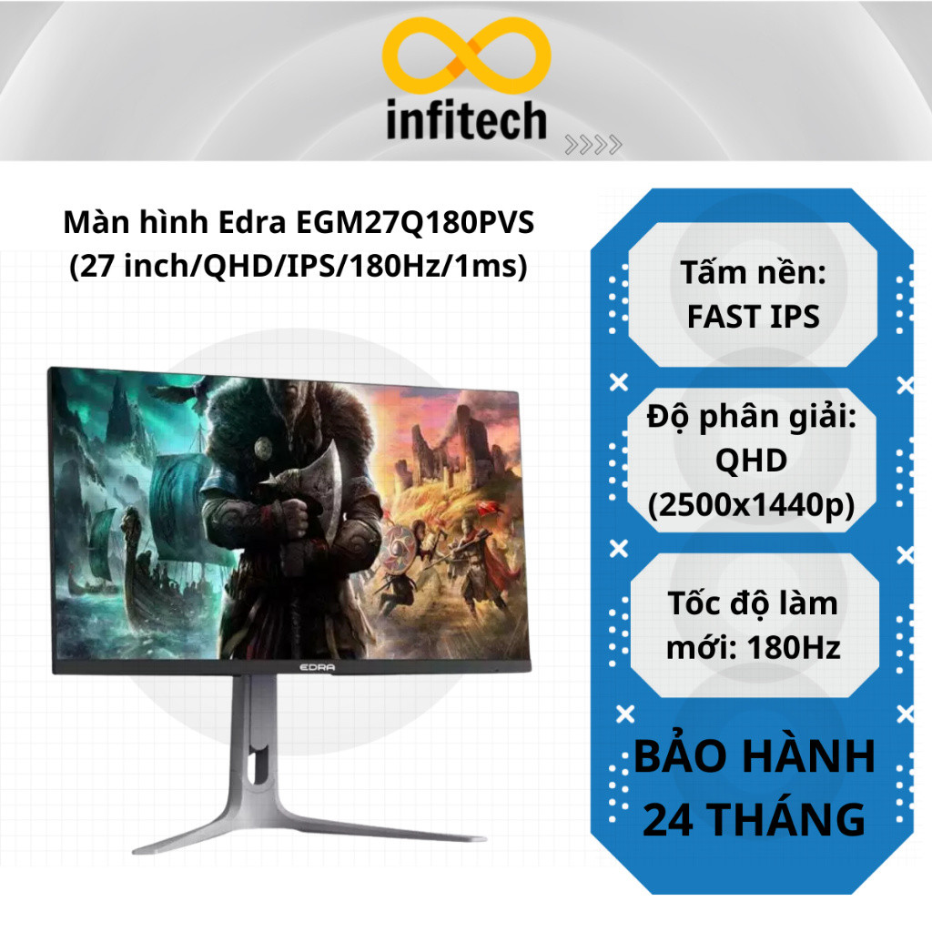 Màn hình Edra EGM27Q180PVS, EGM27Q210PVS (27 inch, QHD, IPS, 180Hz/ 210Hz, 1ms) - Hàng chính hãng.