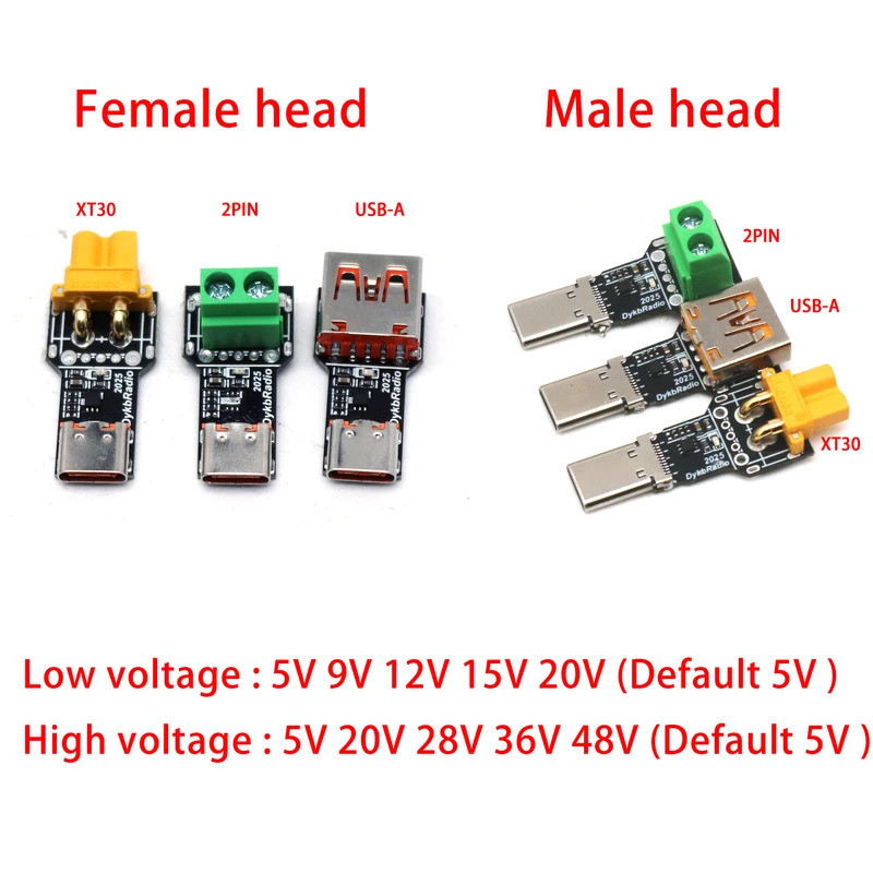 PD3.1 PD3.0 140W USB TYPE-C PD Decoy Bộ kích hoạt điện áp 5V 9V 12V 15V 20V 28V Công suất sạc nhanh 