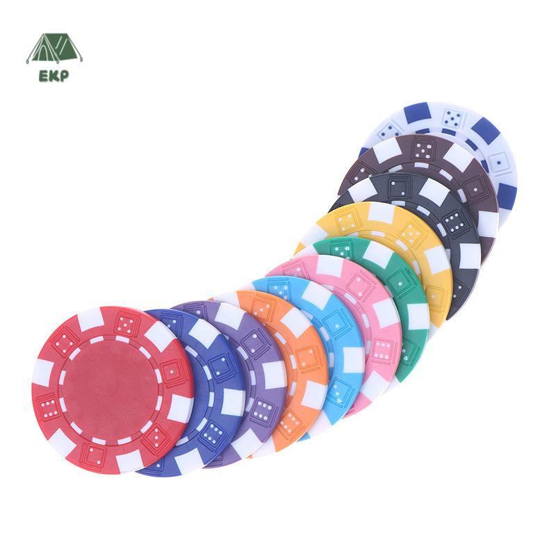 [EKP] 10 Chiếc Nhựa ABS Poker Chips Casino Texas Hold 'em Poker Đồng Xu Kim Loại 11.5g Chip Poker Ga