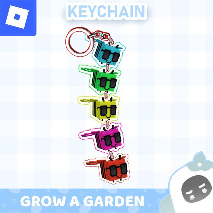 Ganci / Gantungan Kunci Akrilik ROBLOX GROW A GARDEN DISCO BEE (LINKED KEYCHAIN)