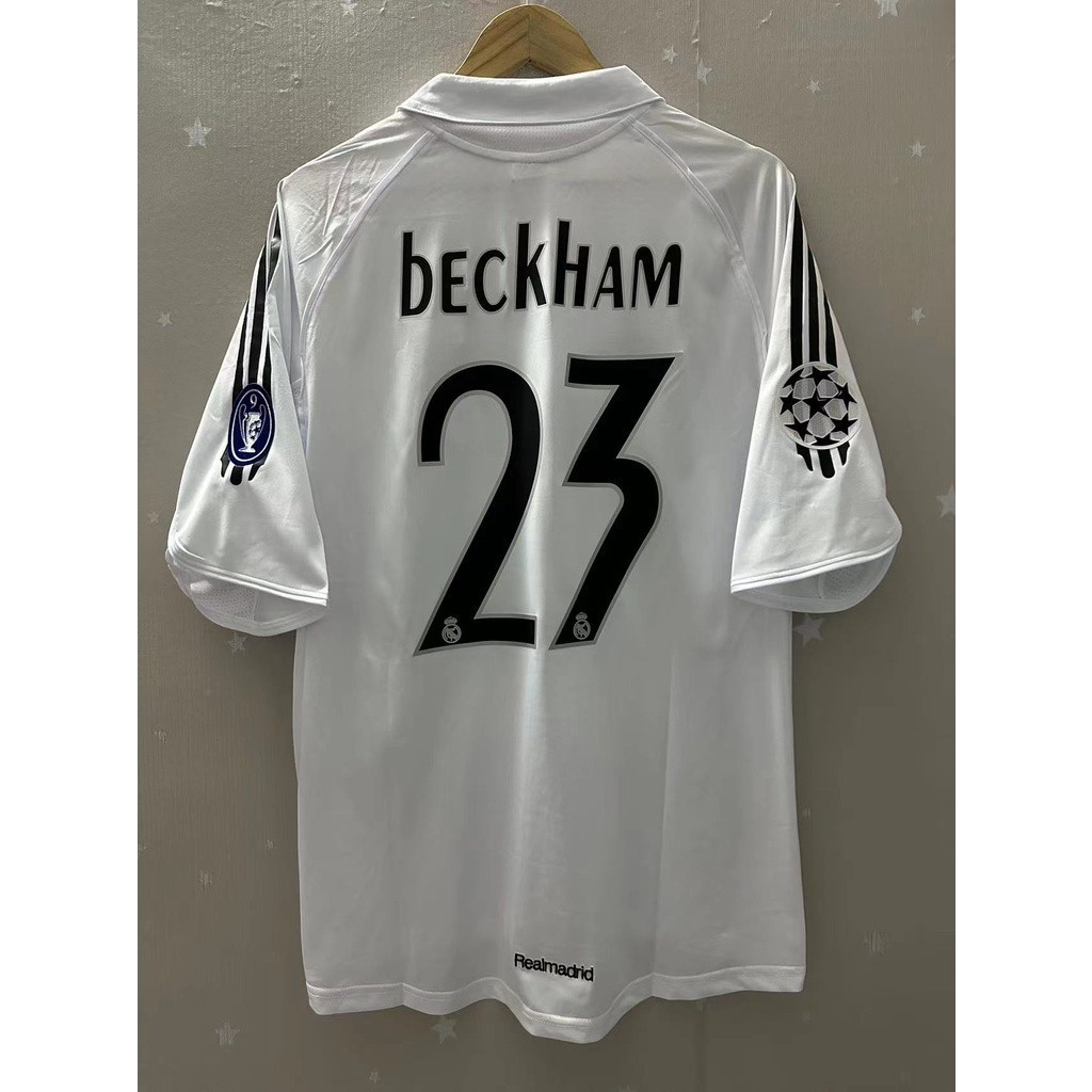 S-XXL 2005-2006 Áo bóng đá Real Madrid Home Retro - Áo thun cổ điển tùy chỉnh (Beckham, Ronaldo, Zid