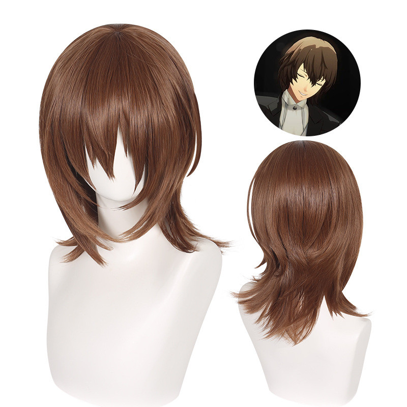 Tóc giả Persona 5 Goro cosplay, da đầu tự nhiên, phù hợp tóc ngắn