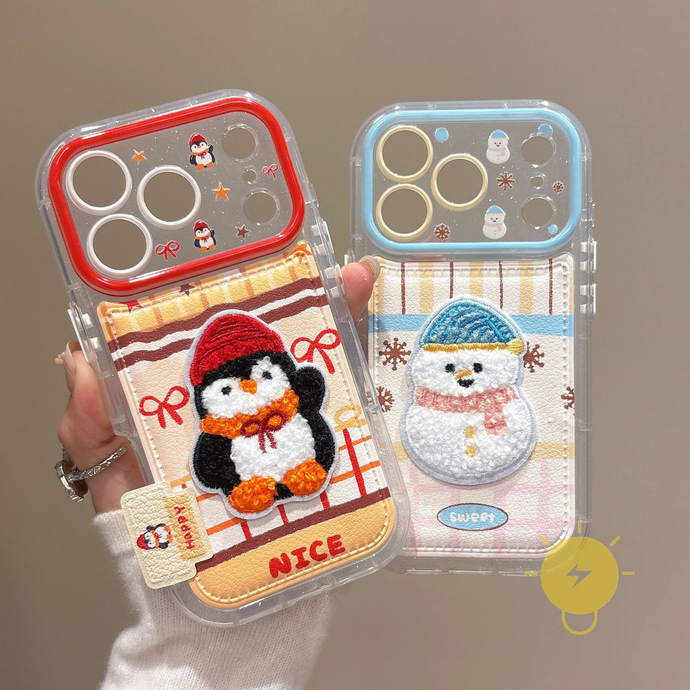 Phone Case For iPhone 17 Pro Max 16 15 14 13 TPU Penguin Goose Snowman Butter Aesthetic Korean Cute