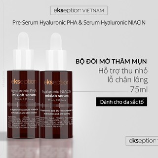  Combo Mờ Thâm Mụn Ekseption Pre-Serum Hyaluronic 2% PHA 5% 75ml Và Serum Ekseption NIACIN B3 75ml 