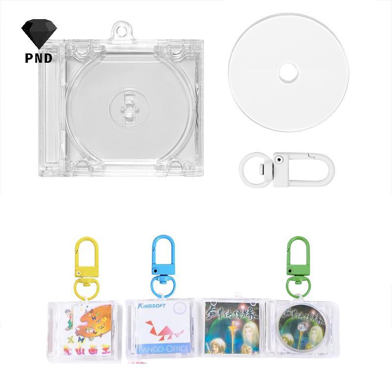 PND nk Album Mini CD Case Móc Chìa Khóa CD Player Móc Khóa Cho DIY Ba Lô Treo Trang Trí raoog