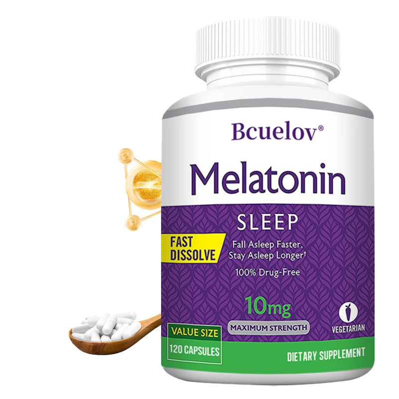 Viên uống Melatonin 10mg dành cho người lớn | Không biến đổi gen, giúp bạn dễ dàng bổ sung dưỡng chất trước khi đi ngủ.