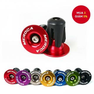   MEROCA 1 cặp nút bịt tay lái xe đạp tay cầm đầu thanh nhôm cho phụ kiện xe đạp đường trường và leo núi. 