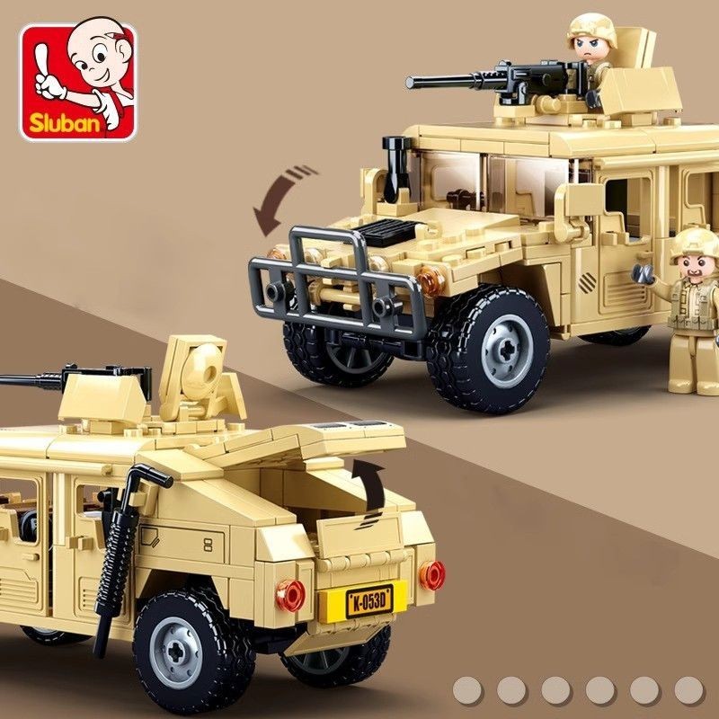 Happy Little Luban Hummer H1 Xe Tấn Công Xe Tăng Đồ Chơi Mô Hình Minifigure Quà Tặng Bé Trai / Happy