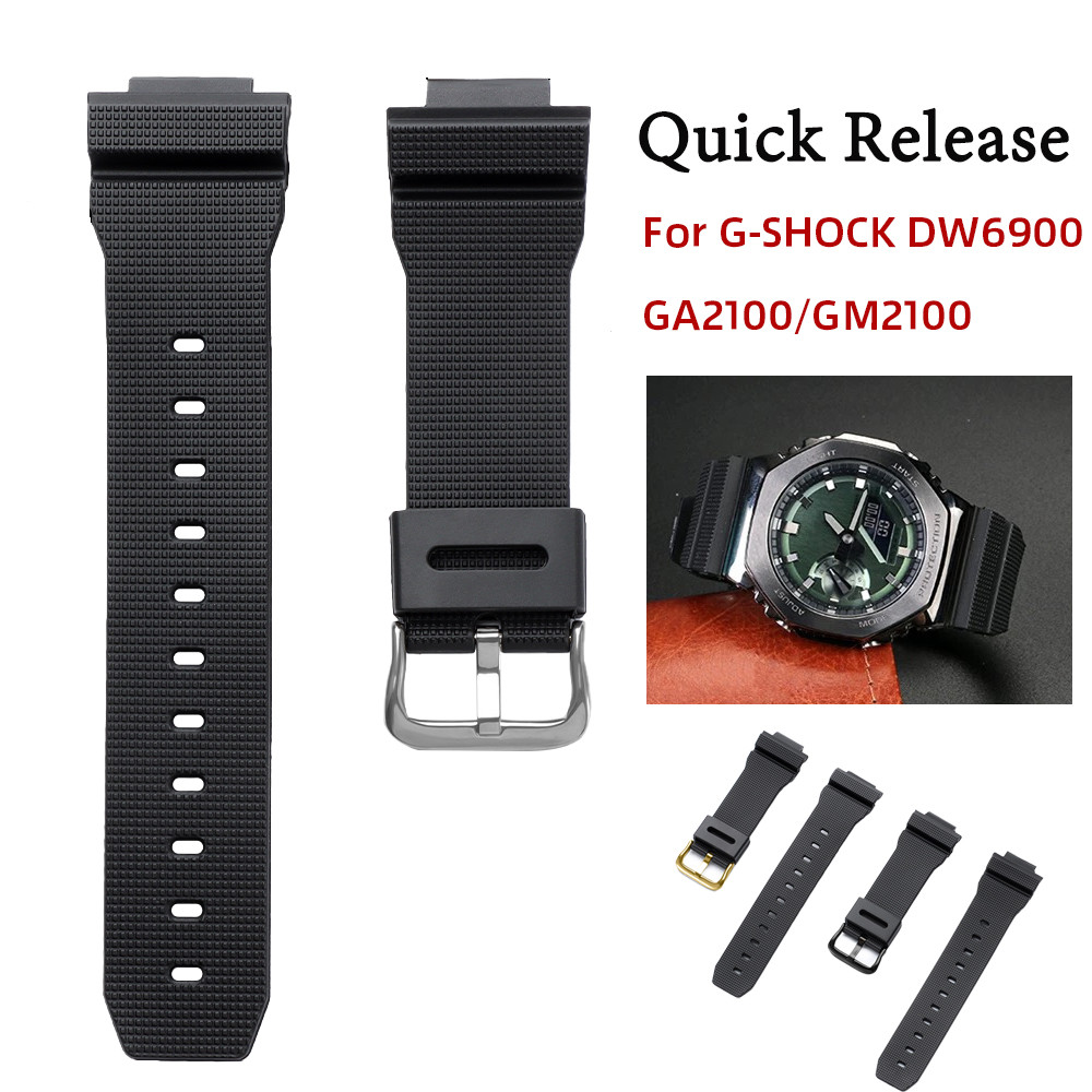 Dây đeo đồng hồ silicon 16 * 26mm cho G-SHOCK DW6900 GA2100 GM2100 Vòng đeo tay tháo nhanh Dây đeo t