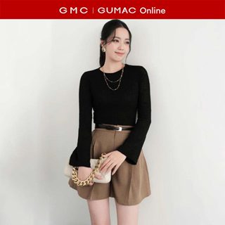   TẶNG QUÀ ĐƠN 499K  Áo thun nữ kiểu form slim cổ tròn tay dài kiểu tay loe thời trang GUMAC LATF0905 