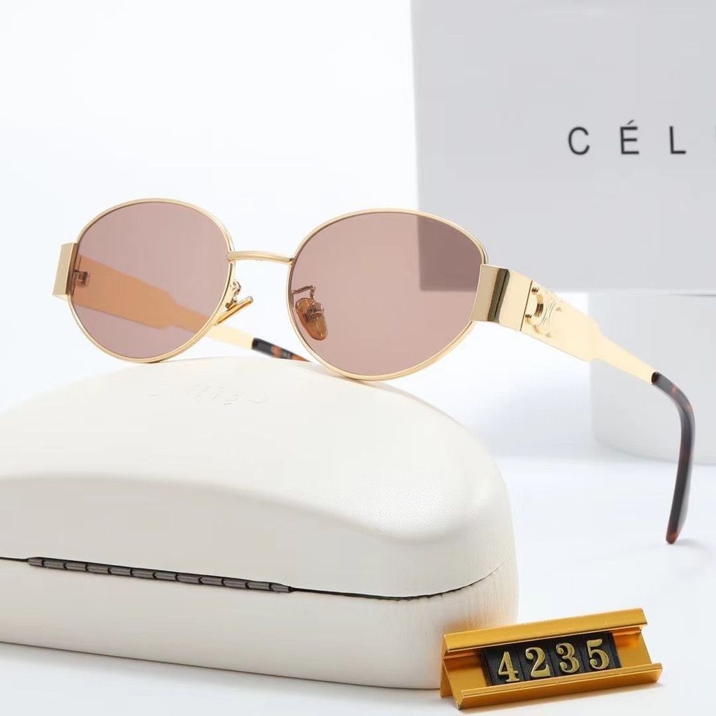 CELINE1963 Kính Mát Hình Bầu Dục Ống Kính Nam Nữ Cùng Phong Cách Kính Mát Thời Trang Retro
