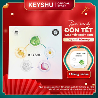  Hộp 10 Miếng Mặt Nạ KEYSHU Mix  Rau Má Hành Tím Vitamin C Nâng Cơ Hoa Cúc  