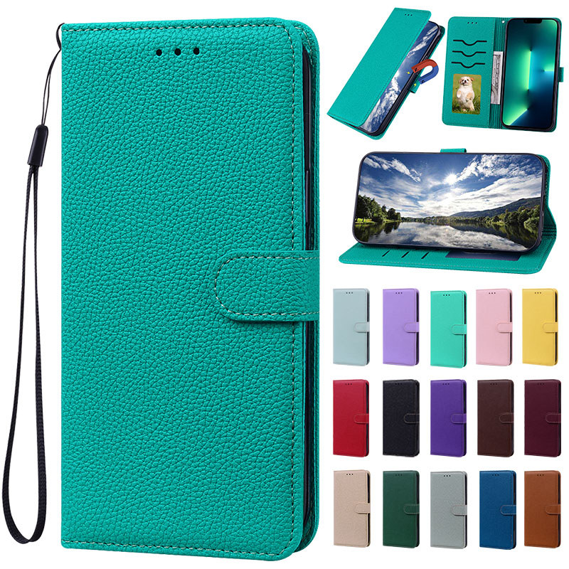 Ốp Điện Thoại Màu Kẹo Cho Samsung Galaxy A01 Core A11 A21S A31 Ví Da Flip Case Có Hộp Đựng Thẻ