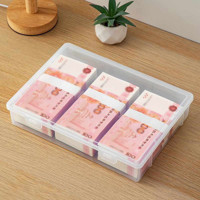 New Product#Cash Storage Bag a6Transparent Ten Thousand Yuan Sealed Zipper Bag Banknote Hundred Yuan