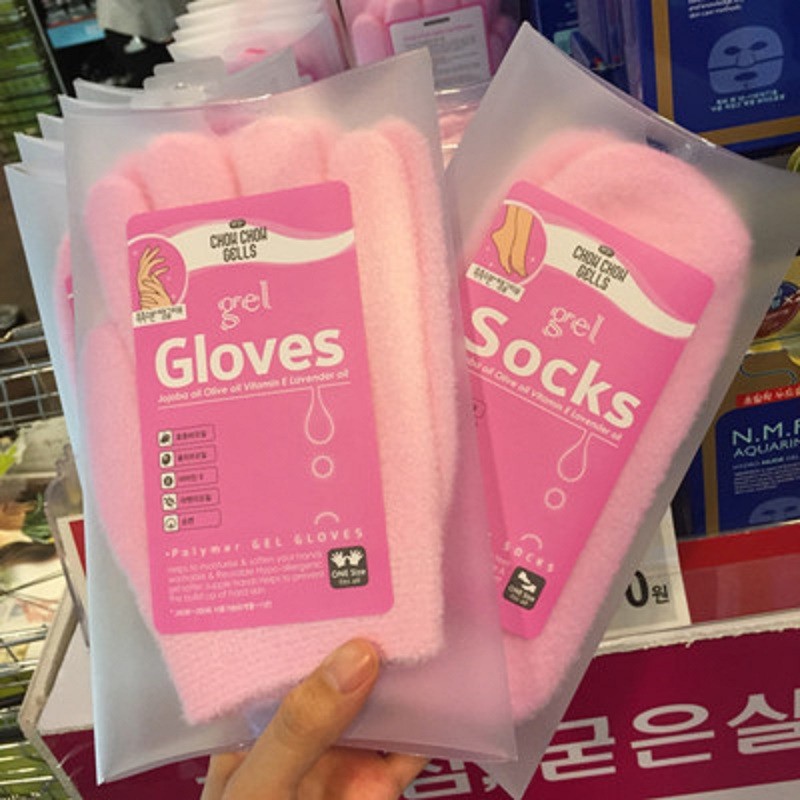 Popular~gloves Hand and foot mask gel gloves, green foot covers, hand care, foot care auxiliary tool