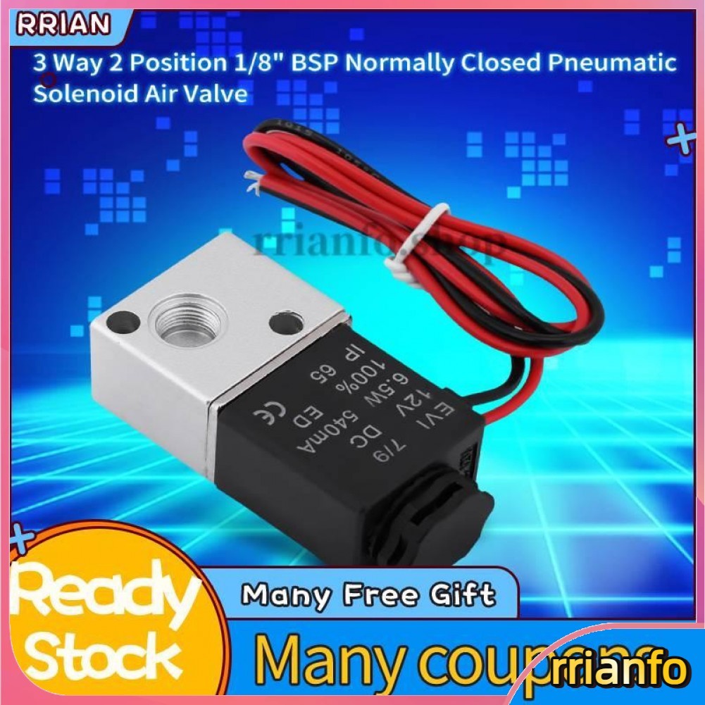Van khí nén điện từ 3V1-06 DC 12V/24V 3 hướng 2 chiều 1/8"" BSP