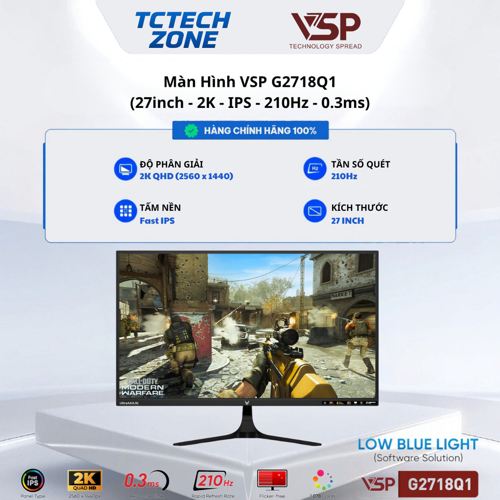 Màn Hình VSP G2718Q1 - 27 inch - 2K - IPS - 210Hz Chính Hãng 100%