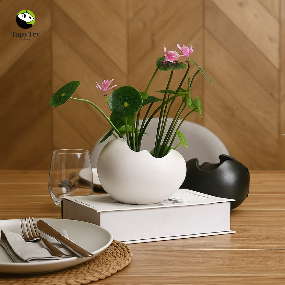 Hộp đựng thực vật mọng nước ALISON, Chậu hoa gốm trang trí, Vỏ trứng vỡ sáng tạo Hình dạng chậu hoa 