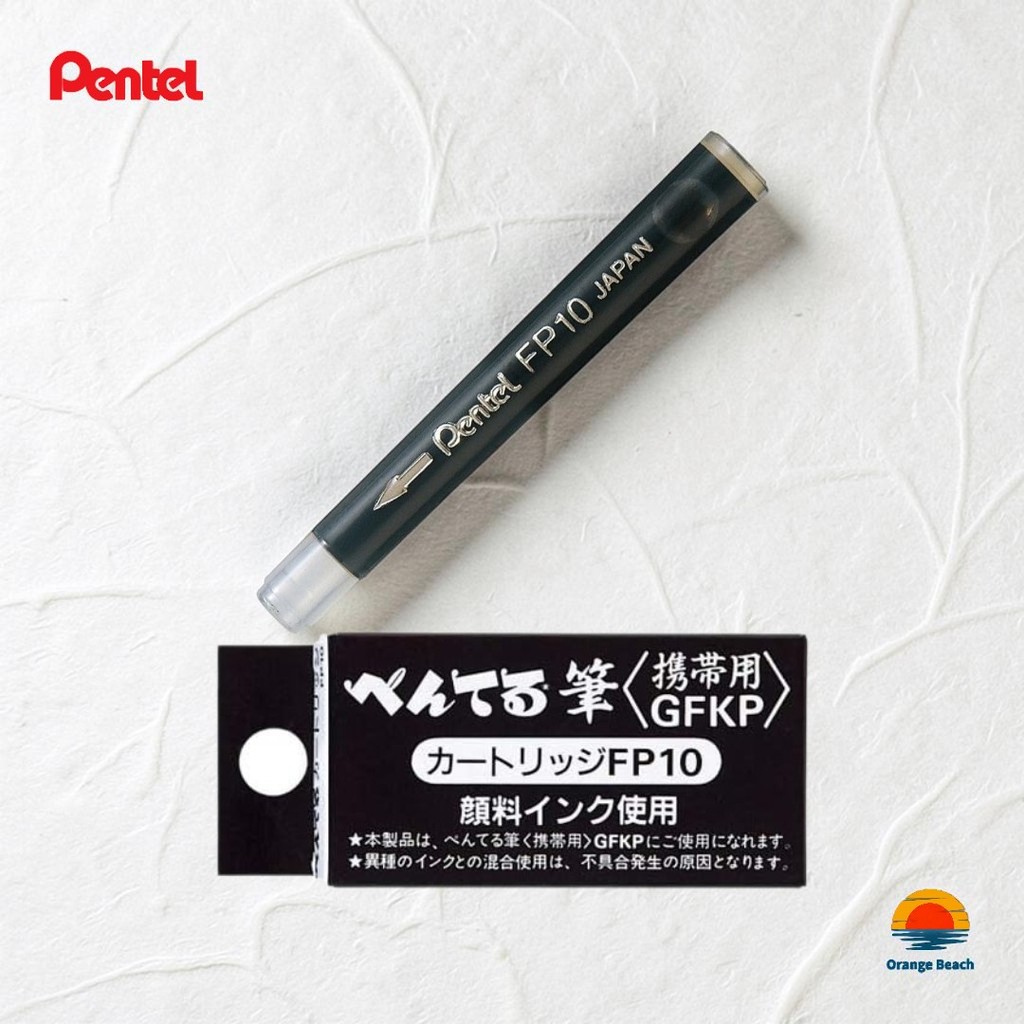 Pentel Cartridge Muc But Long Bam Tay FP10-A/4 Cai/Muc Den Pigment/Khong Tham Nuoc/Nhat Ban