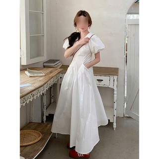 Váy Liền Viền Bèo Nhẹ Nhàng Váy Dài Chít Eo Cao Cấp Mẫu Mới Mùa Hè Cho Nữ