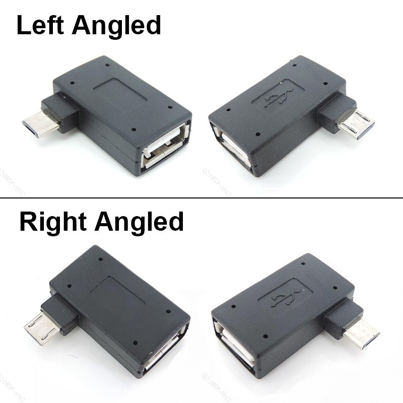 90 Độ Micro USBOTG Adapter Cho Fire Stick TV Snes Mini Classic Nes Mini Có Nguồn Điện Trái Phải Góc 