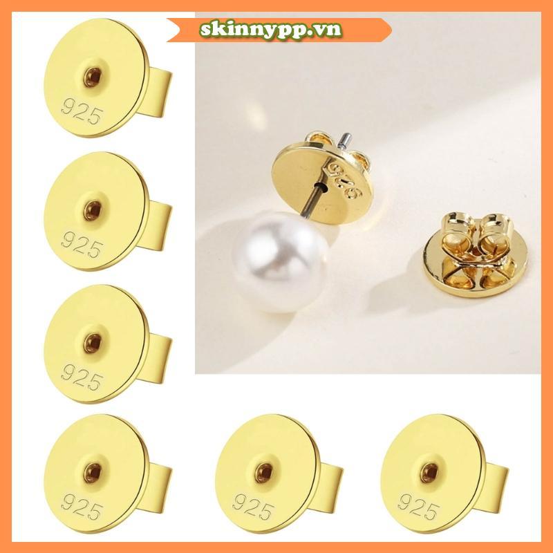10pcs Round Disc Earring Stoppers Butterfly Clasp Ear Closures Plug for Earrings