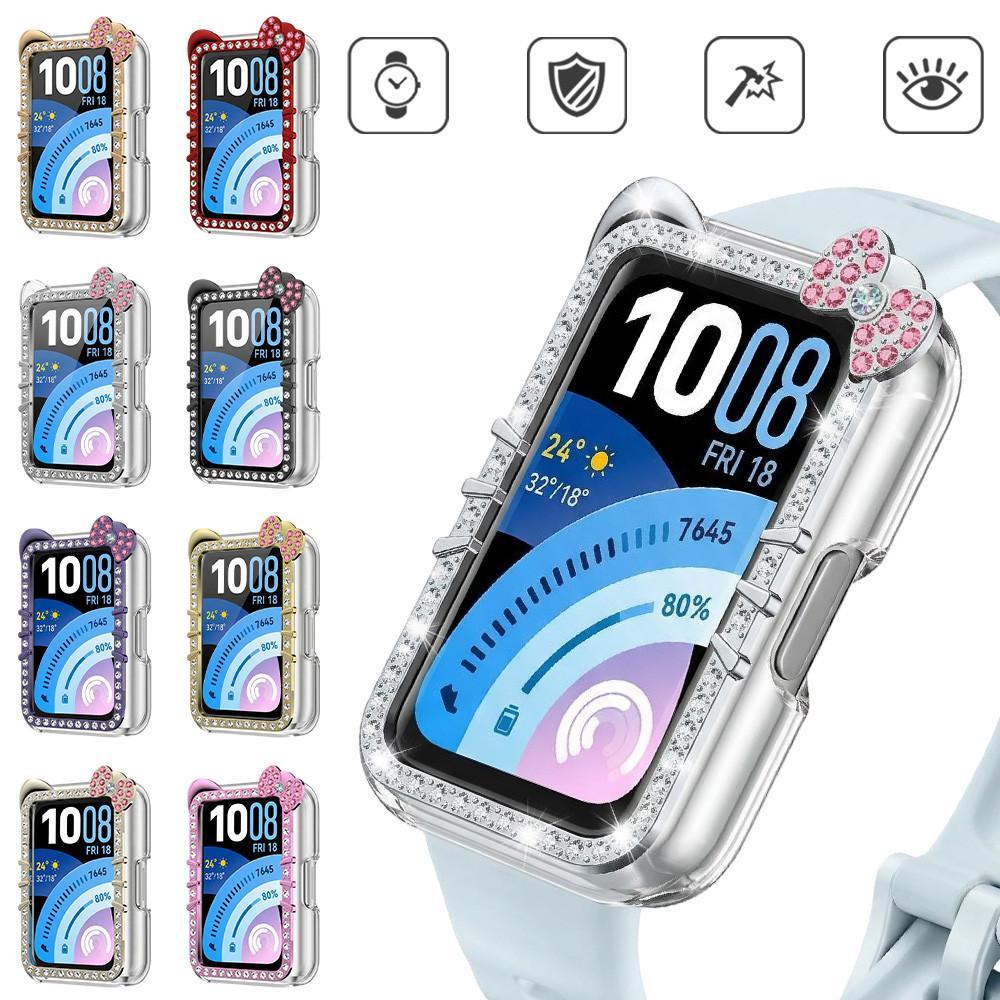 Vỏ bảo vệ vỏ kim cương “Hello Cat ” cho Huawei Watch Band 11 / 11 Pro (NFC); phụ kiện cho Huawei Wat