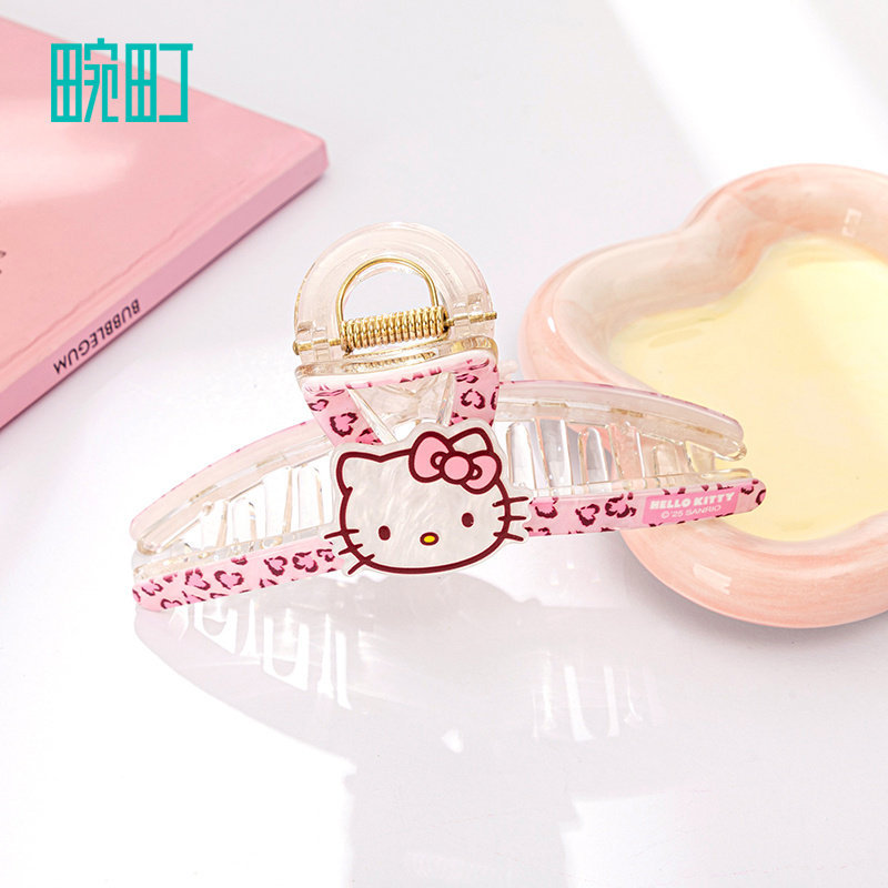 kẹp càng cua 5 răng kẹp càng cua dài Hamachi Hồng Sanrio Hello Kitty - Kẹp Tóc Da Báo In Hình, Hoạt 