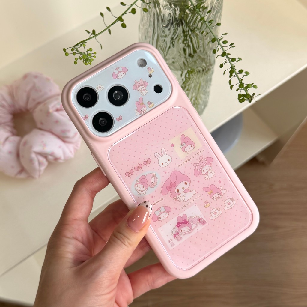 Ốp lưng acrylic Pink Wave Dots My Melody cho Apple IPhone 17 16 15 Pro Max
