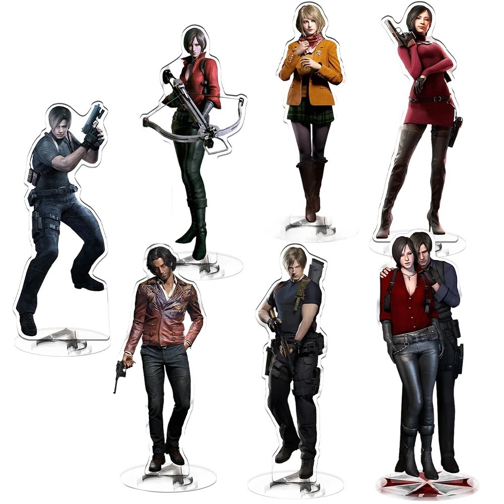 Standee Resident Evil Mô Hình Mica Ada Wong Leon S. Kennedy 15cm Trang Trí Bàn Học Quà Tặng Game Thủ