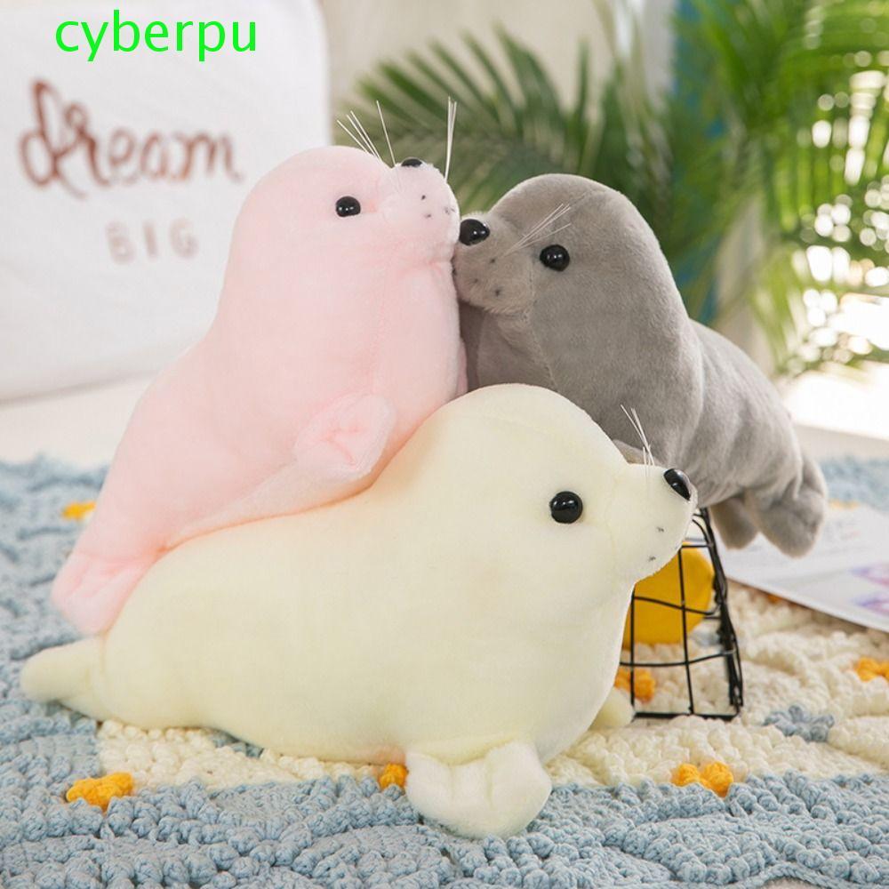 CYBERPULSE Seal Búp bê sang trọng, Gối động vật Fluffy Seal Đồ chơi nhồi bông sang trọng, Ấm cúng th
