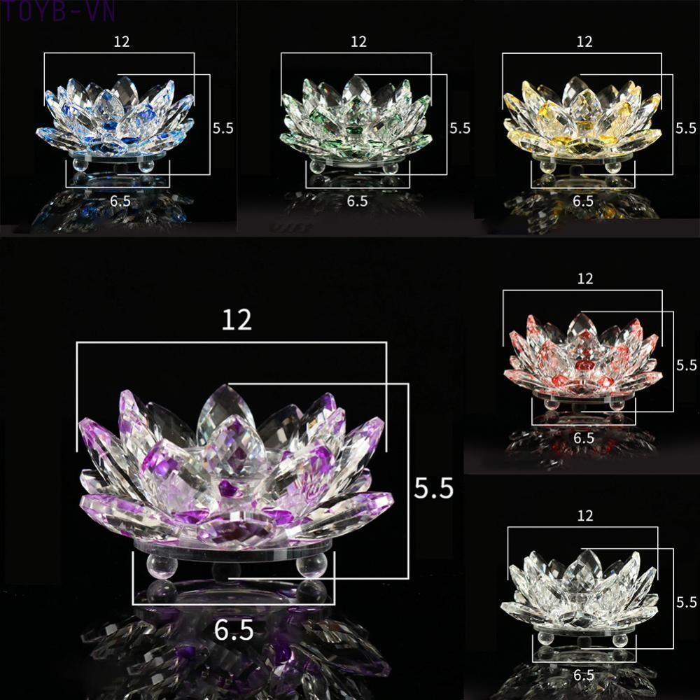 【TOYBOX】Crystal Glass Lotus Candlestick Home Decor Craft Tea Light Positive Vibes