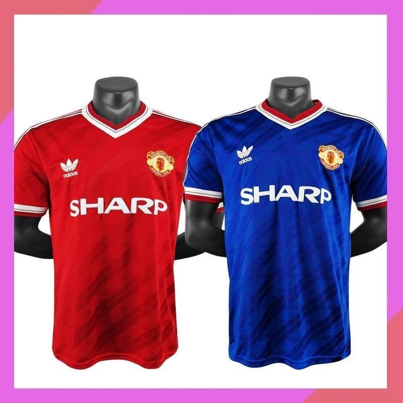 S-XXL 86 88 MU Man Utd Home Retro Soccer Jersey Bóng đá AAA