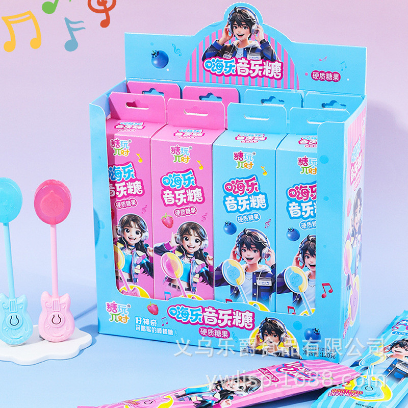 Happy Music Candy Pop Concert Hát Lollipop Dâu Hương Vị Trái Cây Trẻ Em Đồ Ăn Nhẹ Đồ Chơi Kẹo