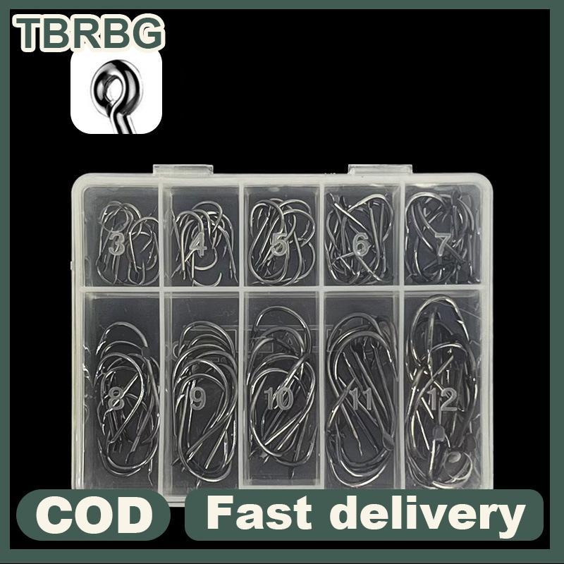 Null 70 / 100 Chiếc Đóng Hộp Móc Lớn Kim Loại Chống Rỉ Sét Bent Line Pay Isni 3-12 # Barb Hook Có Lỗ