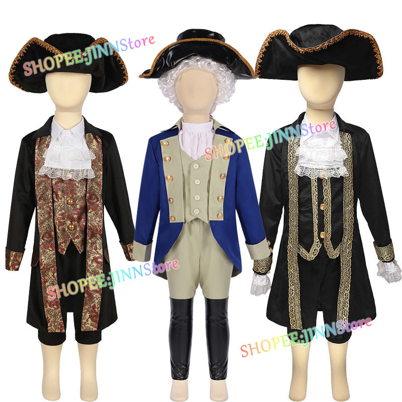 -JINN-Child Size Tổng Thống George Washington Trang Phục Hóa Trang Thuộc Địa Bé Trai Nhập Vai Đồng P