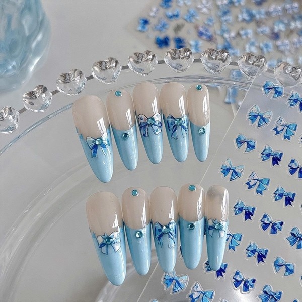 Sticker nơ xanh YT3670-3671 - thenail.88