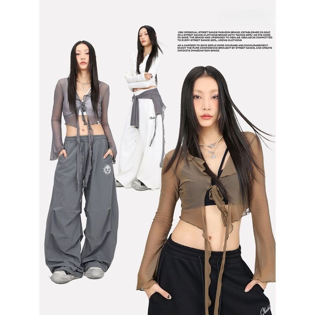 Street Dance Tua Rua Gạc Jazz Nhảy Múa Eo Trận Đấu kpop Latin Dance Áo Dài Tay