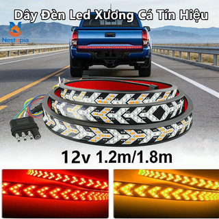 Dây Đèn Led Xương Cá Tín Hiệu,12V 1.2m/1.8m,Đèn Xi Nhan Và Phanh An Toàn,Cho Đa Dòng Xe Tải Xe Hơi Xe Khách Và Xe Con